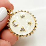 Load image into Gallery viewer, Buy Diamond Sterling Silver Round Enamel Pendant