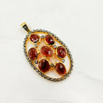 Load image into Gallery viewer, DSP017. Diamond Black Rhodium Sterling Silver Black Spinal Oval Pendant