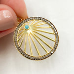 Load image into Gallery viewer, Sterling Silver Round Fancy Pendant with Gemstone
