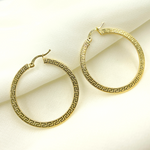 Load image into Gallery viewer, GER119. 14K Solid Gold Hollow Hoop with Engraving