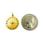 Load image into Gallery viewer, GDP51. 14K Solid Gold Diamond Round Star Charm