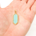 Load image into Gallery viewer, DP815A. Diamond Sterling Silver Hexagon Enamel Pendant