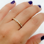 Load image into Gallery viewer, 14k Solid Gold Baguette Diamond Ring.