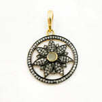 Load image into Gallery viewer, DP018. Diamond Silver Round Flower Pendant