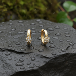 Load image into Gallery viewer, EHA57622. 14k Solid Gold Diamond Flower Stud Earrings