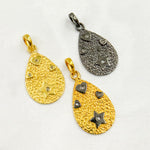 Load image into Gallery viewer, Diamond Sterling Silver Drop Heart & Star Pendant