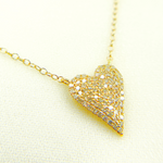 Load image into Gallery viewer, NFE71182. 14k Solid Gold Diamond Heart Necklace