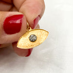 Load image into Gallery viewer, DC339. Diamond Sterling Silver Eye Pendant with Gemstone