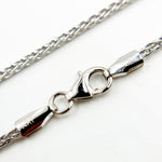 Load image into Gallery viewer, 035SP3TFWG. 14K White Solid Gold Wheat Chain