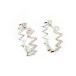 Load image into Gallery viewer, EHC57444. 14k Solid White Gold Fancy Hoops