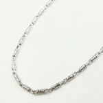 Load image into Gallery viewer, 14k Solid White Gold Twisted Bar Link Necklace. 060LURCNDTL721WG
