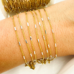 Load image into Gallery viewer, Sterling Silver Gold Plated Chain With Silver Tube