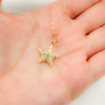 Load image into Gallery viewer, GDP608. 14k Solid Gold Diamond Star Charm