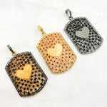 Load image into Gallery viewer, DP187. Diamond Sterling Silver Rectangle Heart Pendant with Gemstone