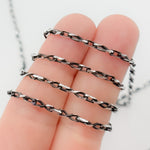 Load image into Gallery viewer, Black Rhodium and White Sterling Silver Infinity Diamond Cut Cable Chain