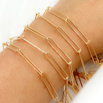 Load image into Gallery viewer, Gold Filled Smooth Paperclip Link Chain