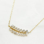 Load image into Gallery viewer, NT401709. 14K Solid Gold Diamond Leaf Shape Necklace