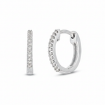 Load image into Gallery viewer, EHB56864. 14K Solid Yellow Gold Diamond Huggie Hoop Earrings