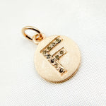 Load image into Gallery viewer, DC066. Diamond Sterling Silver Letter "F" Round Charm