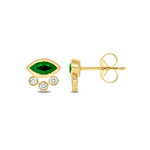 Load image into Gallery viewer, EFB52986. 14K Solid Gold Diamond and Gemstone Fancy Stud Earrings