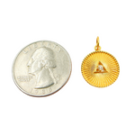 Load image into Gallery viewer, GDP269. 14K Solid Gold Diamonds Circle Triangle Charm