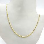 Load image into Gallery viewer, 050LURCNDTL721. 14k Solid Gold Twisted Bar Link Chain