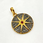 Load image into Gallery viewer, DP601. Diamond Silver Star Pendant with Gemstone