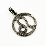 Load image into Gallery viewer, DC311. Diamond Sterling Silver Round Leo Zodiac Pendant