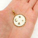Load image into Gallery viewer, Diamond Sterling Silver Round Enamel Pendant