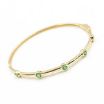 Load image into Gallery viewer, Gold and Emerald Bangle