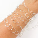Load image into Gallery viewer, Silver Diamond Cut Round Link Chain