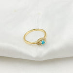Load image into Gallery viewer, 14K Solid Gold Diamond and Turquoise Eye Ring.
