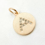 Load image into Gallery viewer, DC060. Diamond Sterling Silver Letter "A" Round Charm
