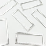Load image into Gallery viewer, White Sterling Silver Brushed Rectangle Connector