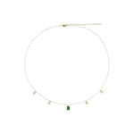 Load image into Gallery viewer, NFL72715EM. 14K Solid Gold Diamond and Emerald Necklace