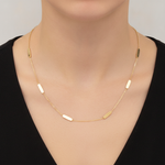 Load image into Gallery viewer, NK/BR4900. 14k Solid Yellow Gold Bars Link Necklace