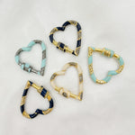 Load image into Gallery viewer, DC089A. Diamond Sterling Silver Heart Enamel Carabiner Clasp