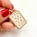 Load image into Gallery viewer, DP200. Diamond Sterling Silver Rectangle Pendant