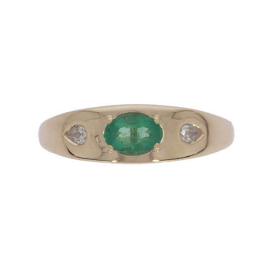 CR97420-6X4. 14K Solid Gold Diamond and Gemstone Ring