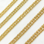 Load image into Gallery viewer, V35GP. Gold Plated 925 Sterling Silver Hollow Double Curb Chain