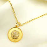 Load image into Gallery viewer, 14K Solid Gold Diamond Circle Charm. GDP86