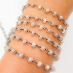 Load image into Gallery viewer, CMS35. Coated Peach Moonstone Wire Chain