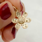 Load image into Gallery viewer, DC480. Diamond Sterling Silver Flower Charm