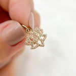 Load image into Gallery viewer, DC960. Diamond Sterling Silver Lotus Charm