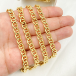 Load image into Gallery viewer, V47GP. Gold Plated 925 Sterling Silver Textured Curb Marina Chain