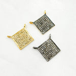 Load image into Gallery viewer, DC017. Diamond Sterling Silver Square Connector Charm