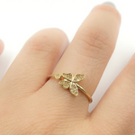 Load image into Gallery viewer, 14K Solid Gold Butterfly Diamond Ring.