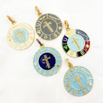 Load image into Gallery viewer, Diamond Sterling Silver Round Cross Enamel Pendant