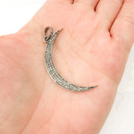 Load image into Gallery viewer, DP495. Diamond Sterling Silver Moon Pendant