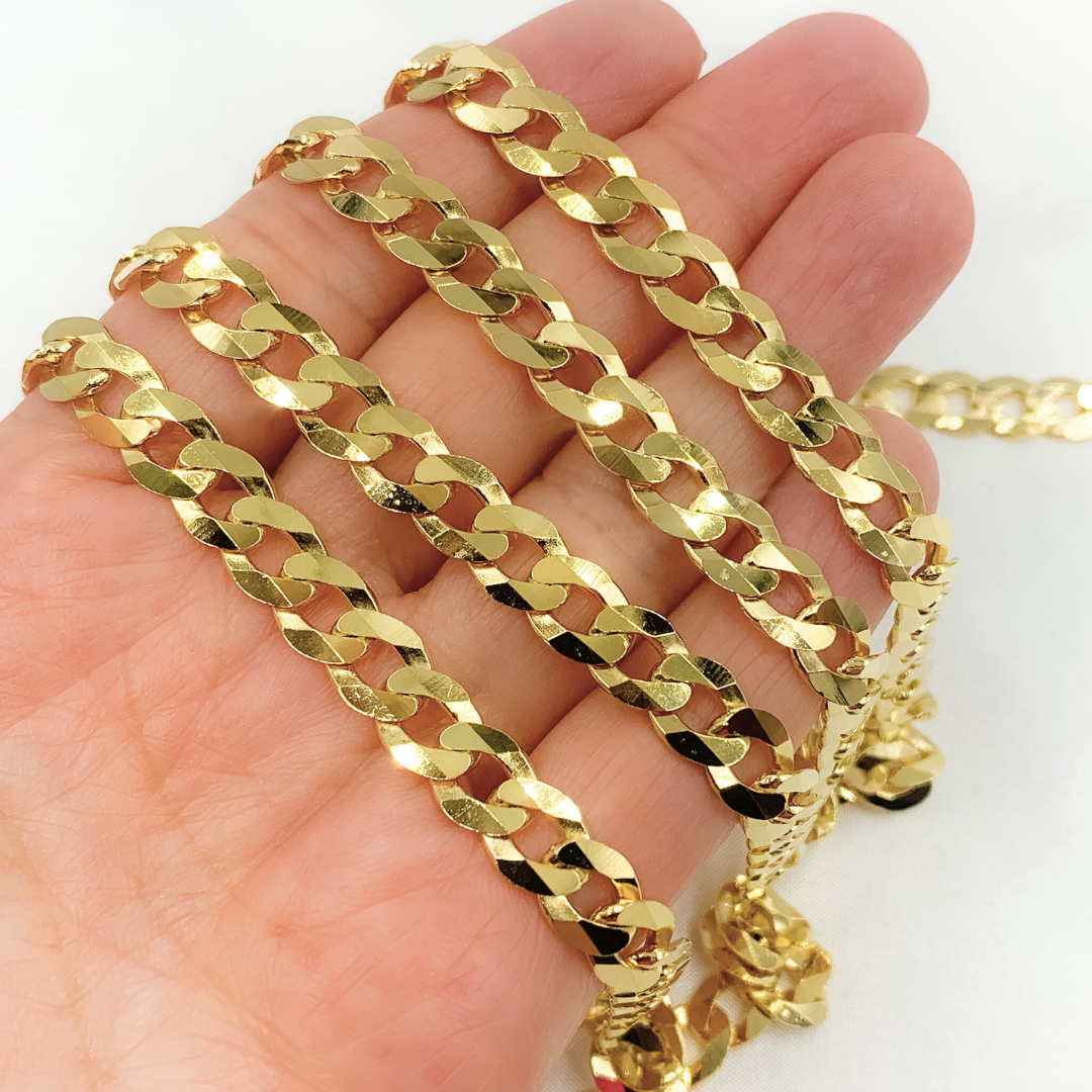Y92GP. Gold Plated 925 Sterling Silver Ultra Flat Round Link Chain